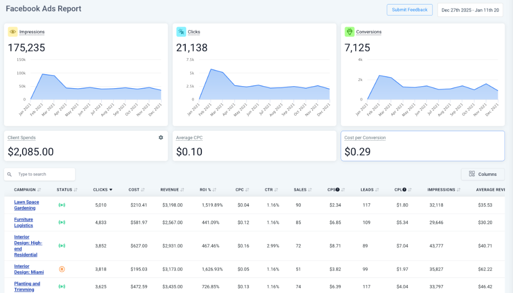 Facebook Ads Performance Report