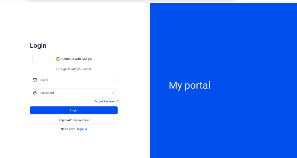 Client Portal Login Interface
